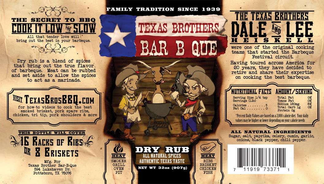 2 Pack - 32 oz Barbeque Dry Rub Spice Bottle